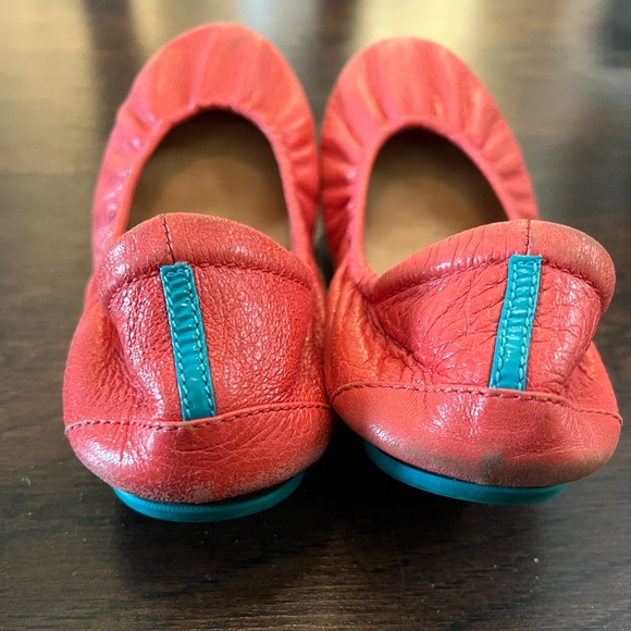 Tieks Poppy Coral Leather Ballet Flats size 10 RARE - Picture 3 of 6